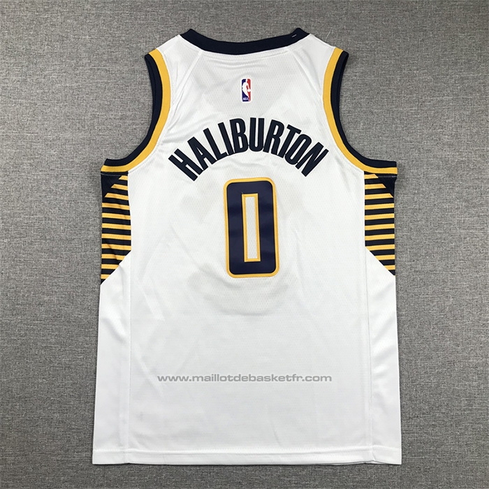 Maillot Enfant Indiana Pacers Tyrese Haliburton #0 Association 2022-23 Blanc